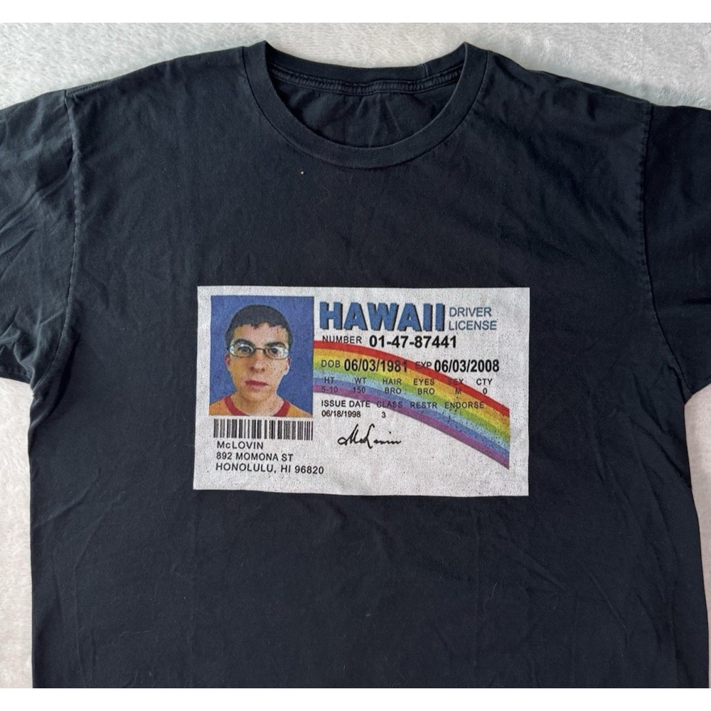 McLovin‎ Drivers License T-shirt Size Large Superbad Black - Picture 3 of 12